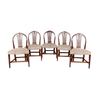 Following 5 chairs antique George IV mahogany Georgian with folder