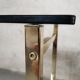 Side Table 1970s smoked glass/gold/wheels