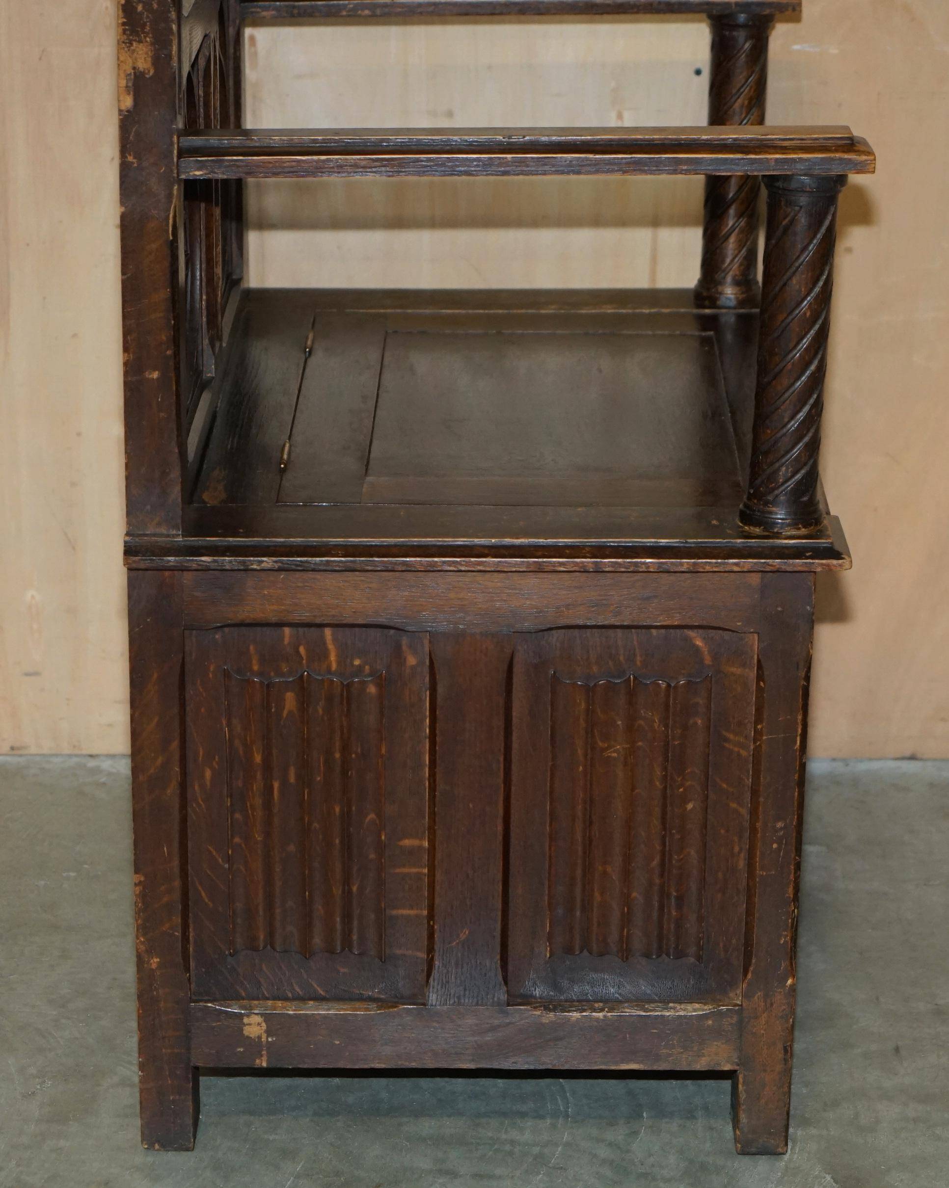 Gothic Jacobean hall chair finely carved from the Victorian era around 1860.