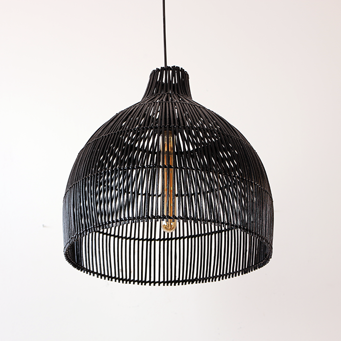 Black Rattan Ceiling Lamp