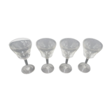 4 anciens verres de table ciselés