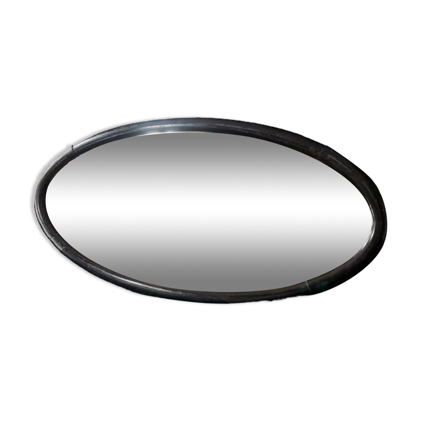Old oval mirror 30s black wood