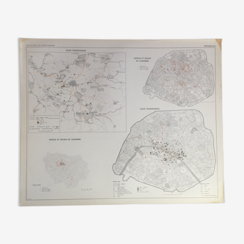 Carte plan Paris 1967