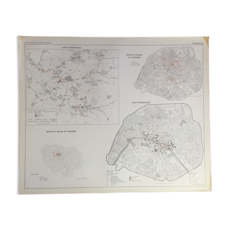 Carte plan Paris 1967