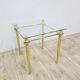 Side table, gold-tone brass, clear glass, France, 1960s.