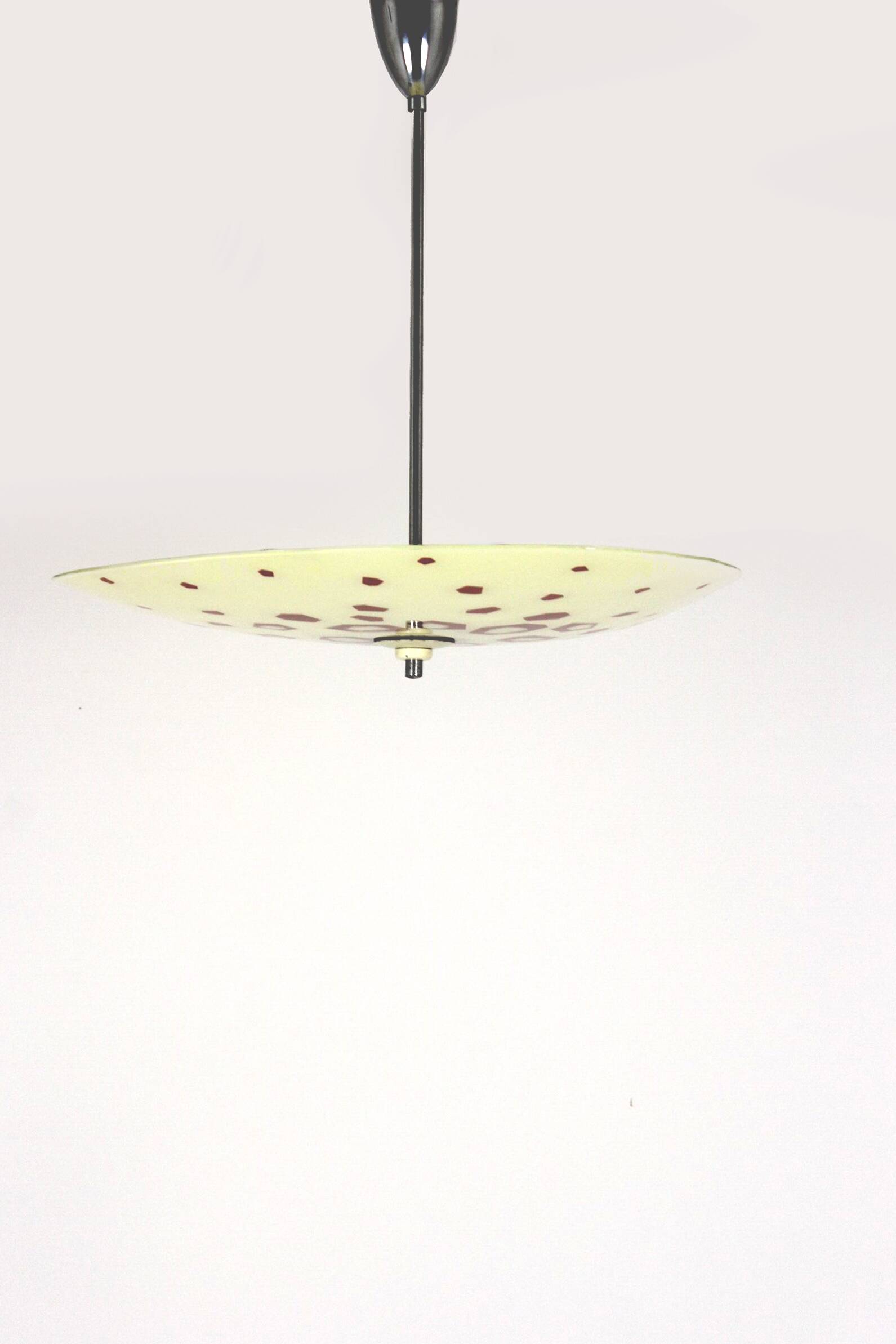 Large Vintage Czechoslovakian Opaline Glass Pendant Lights, 1970s, Set of 2