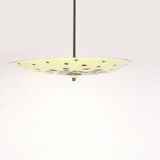 Large Vintage Czechoslovakian Opaline Glass Pendant Lights, 1970s, Set of 2