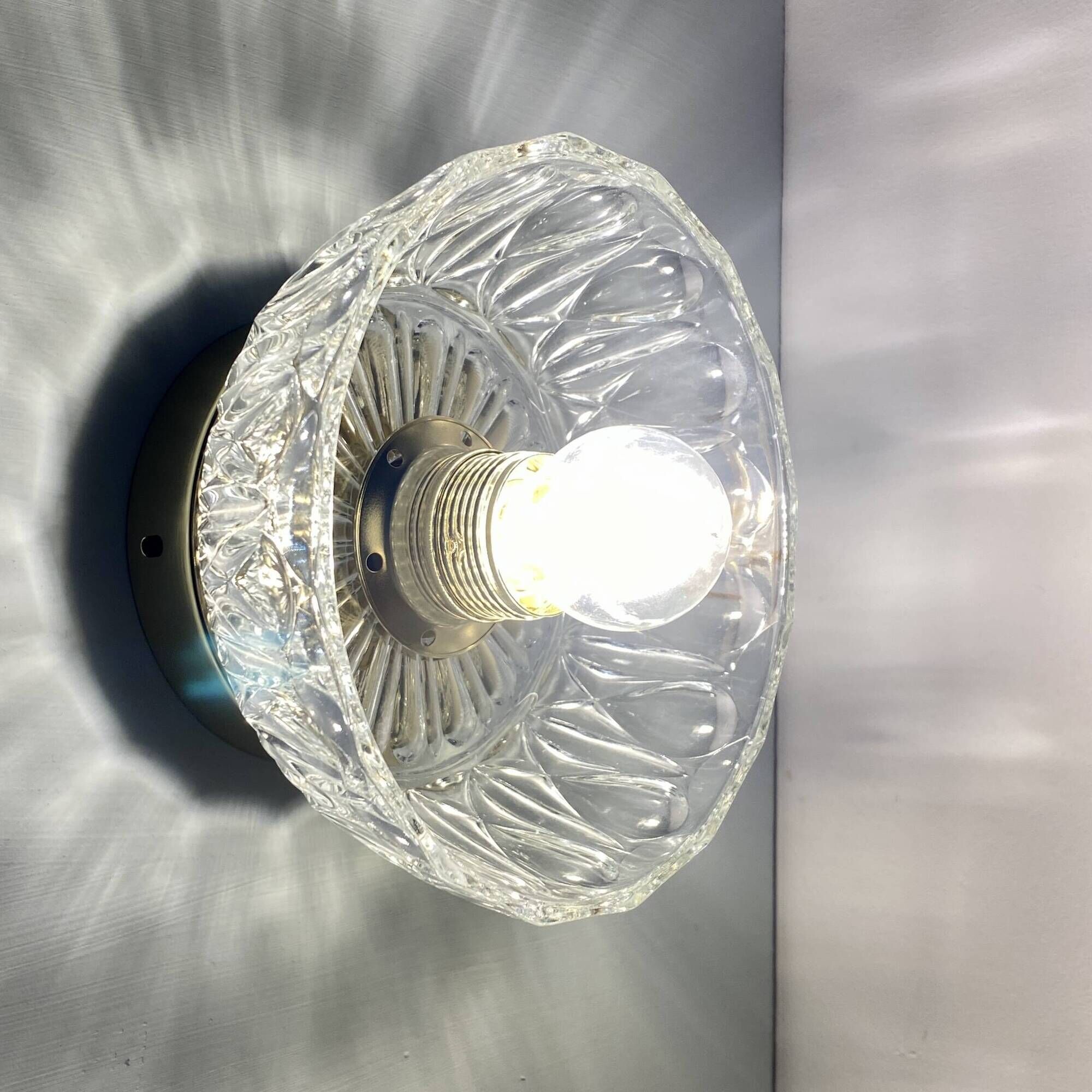 Vintage molded glass lampshade wall light - tableware collection -