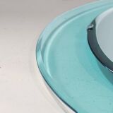 Vintage Beveled Glass Oval Mirror by A. Lupi for Cristal Luxor, Italy 1970