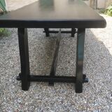 Vintage Brutalist table in solid elm from the 1960s-1970s
