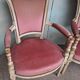4 fauteuils Directoire en velours rose