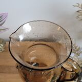 Smoked blown glass pitcher