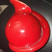 Vase coeur de rose en céramique par Fred et Andrée Stocker vers 1950