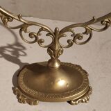 Old table mirror type psyche in silver brass mercury ice cream 38x57cm