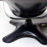Black Lounge Chair - Fiberglass, Leather