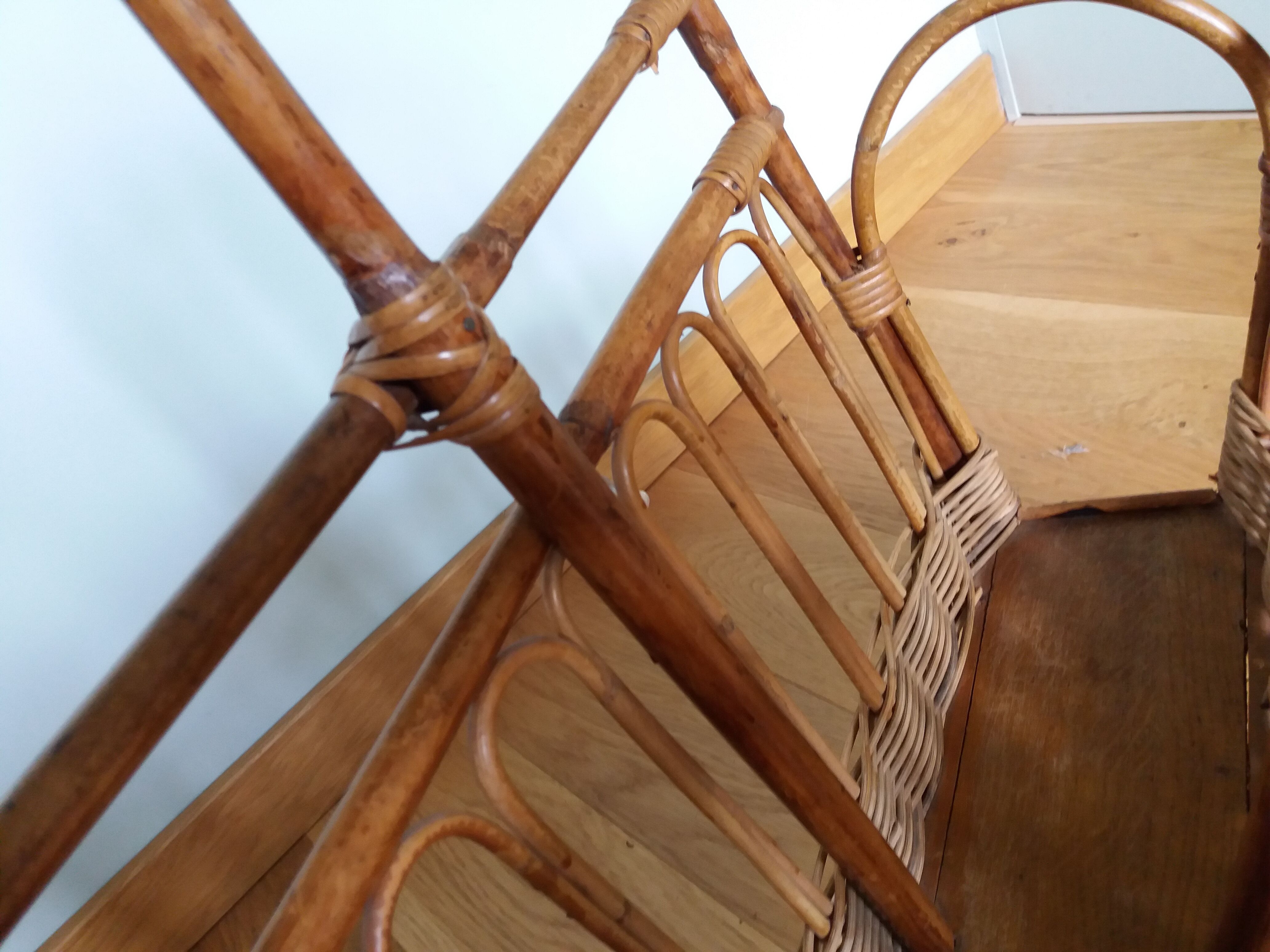 Wicker rattan magazine holders