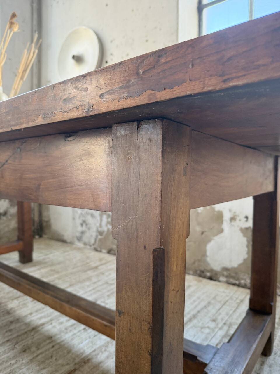 Rustic farmhouse table, solid oak, 2m