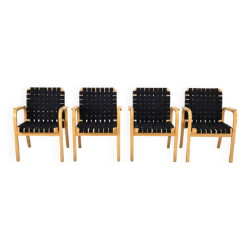 Model 45 Lounge Chairs by Alvar Aalto for Artek, 1970s, Set of 4