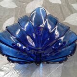 Bol Bleu cobalt forme de feuille
