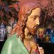 Large polychrome plaster statue of Jesus Christ