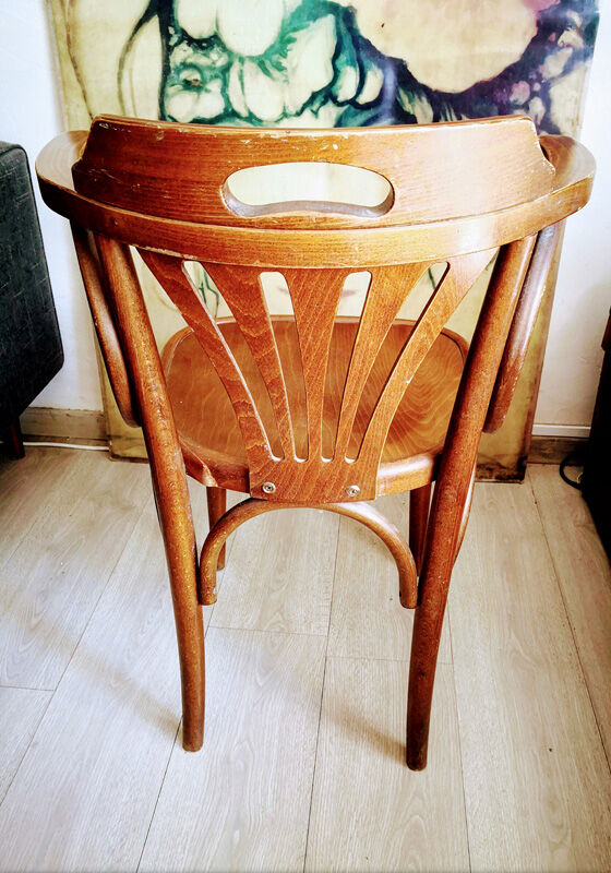 Fauteuil de bureau des années 50 en bois courbé