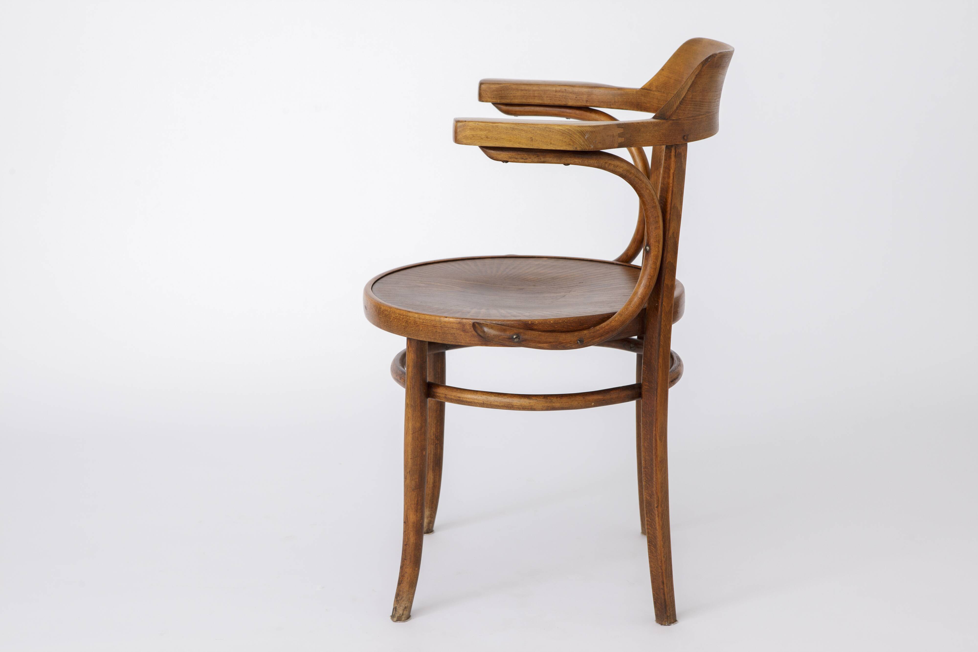 Coffee vintage armchair made of bentwood ca. 1950