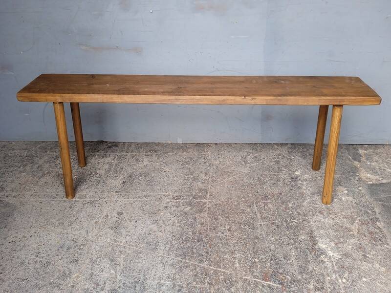 Bench 120 cm old solid wood with patina