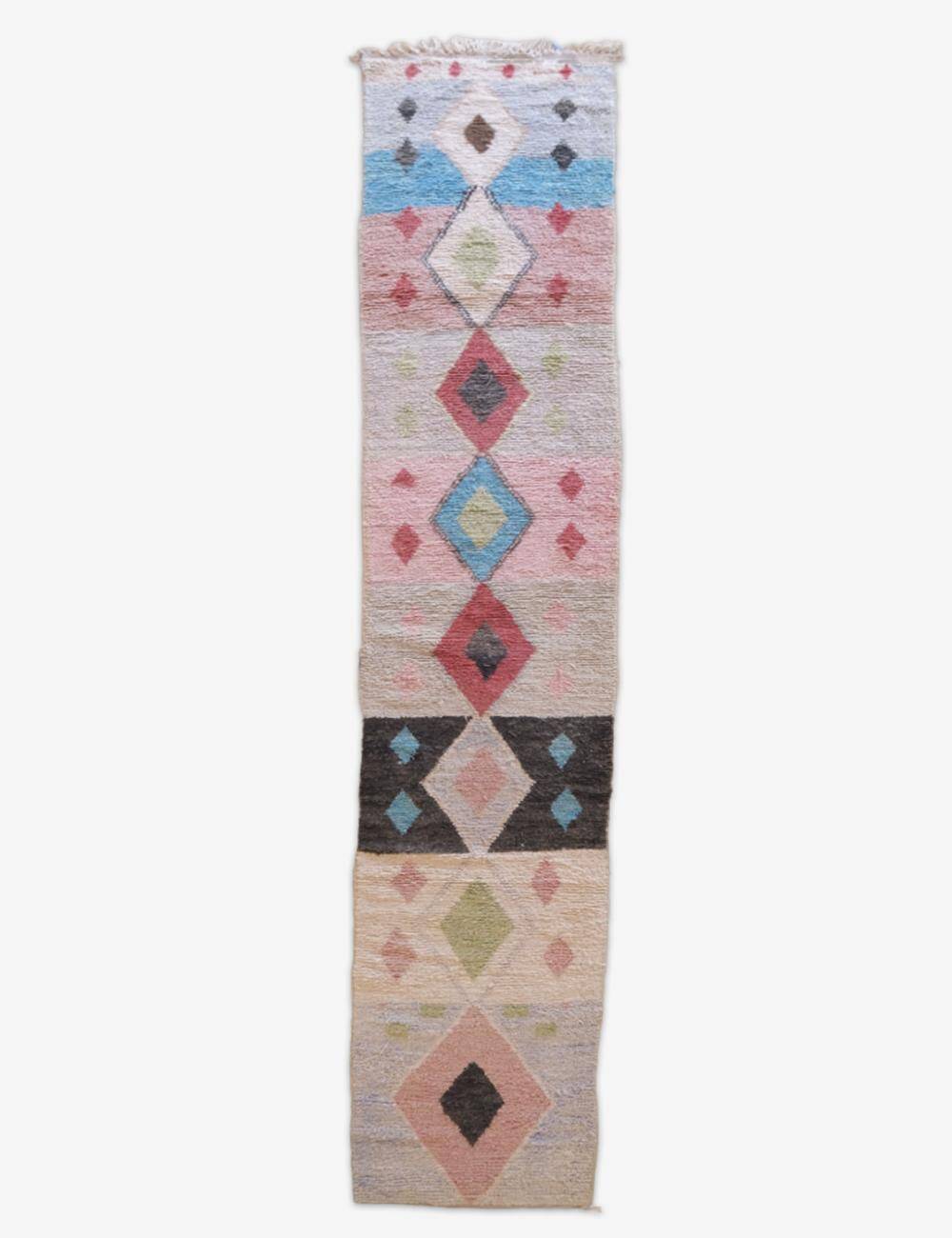 Long pastel runner rug - 492 x 88 cm