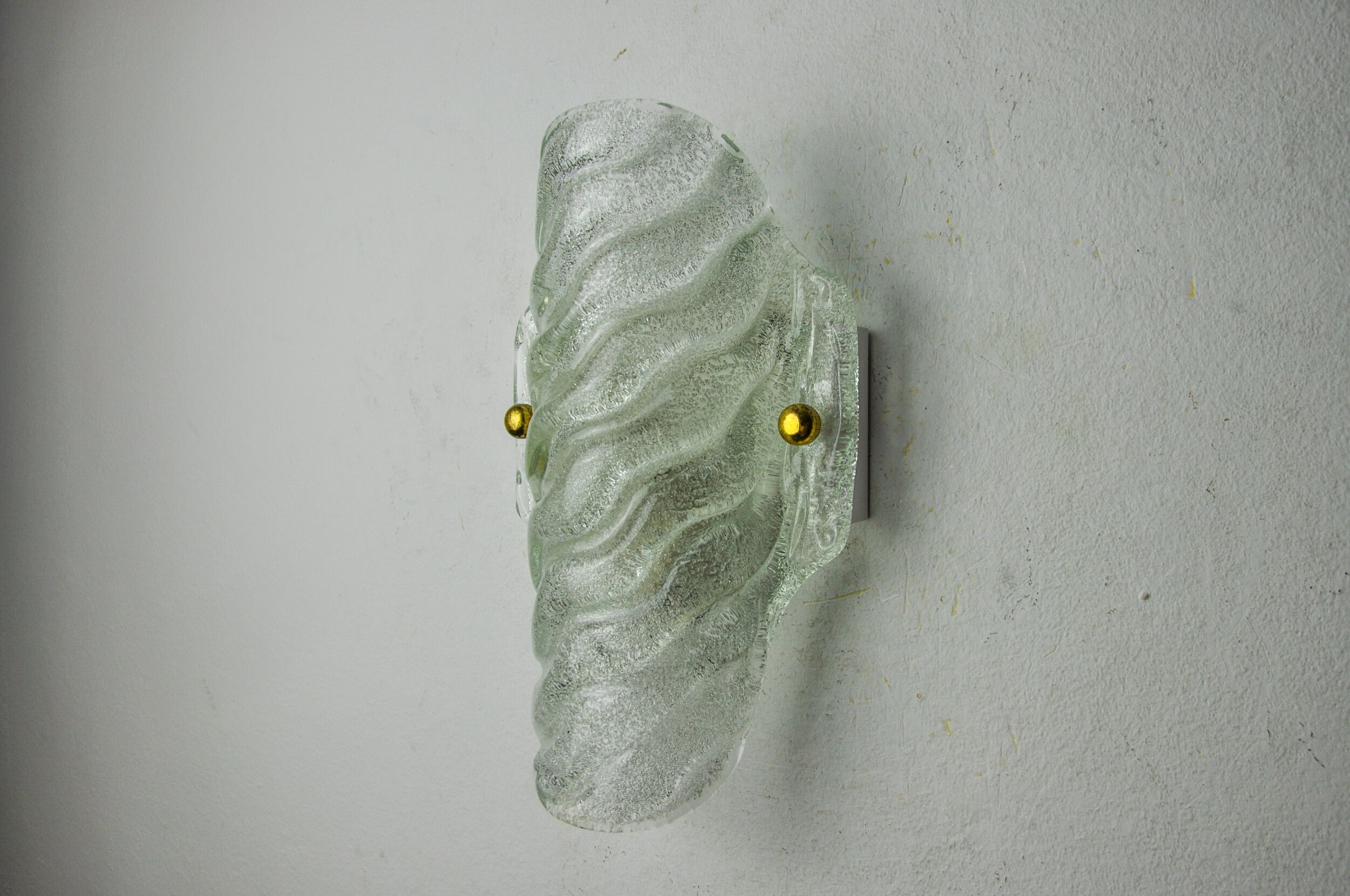 Frosted wall lamp, murano glass, italy, 1970