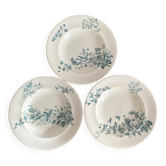 Assiettes creuses en terre de fer Longwy , modèle "Mignon"