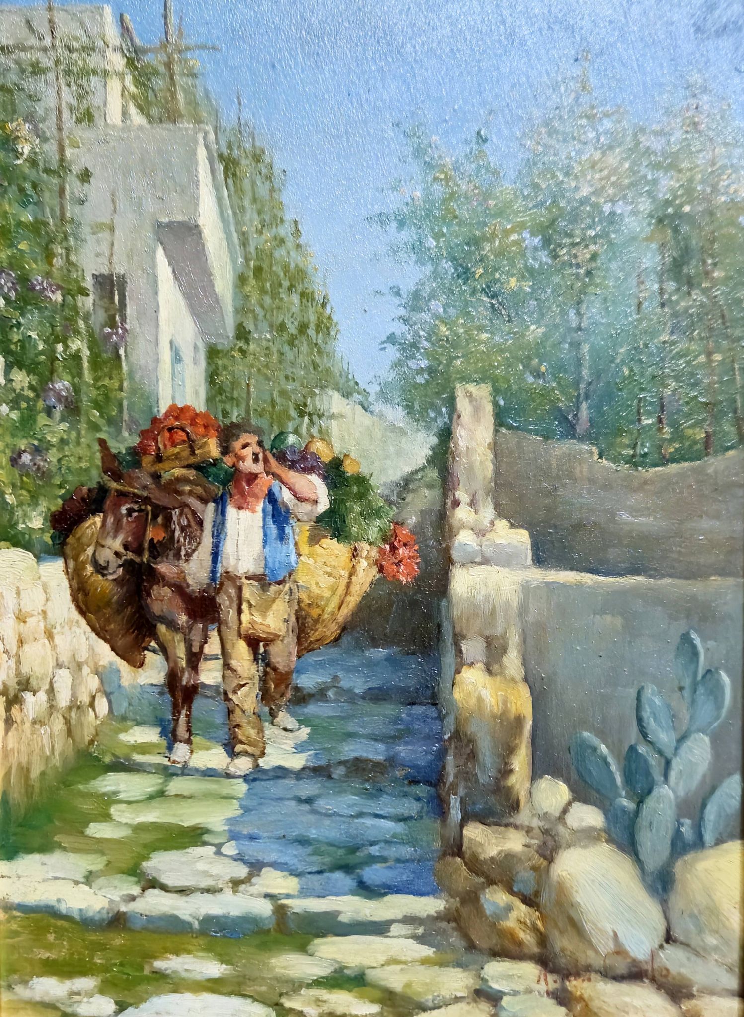 A. Di Carlo – Mediterranean Animated Scene – Oil on Panel