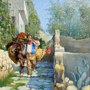 A. Di Carlo – Mediterranean Animated Scene – Oil on Panel