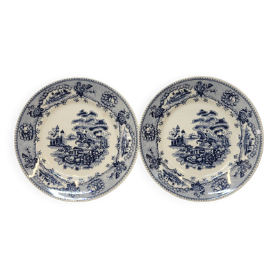 2 Anciennes Assiettes Plates / Plats De Service Estatua Gilman Sacavem