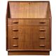 60s 70s teak secretary chest of drawers Danish Modern by Dyrlund Denmark