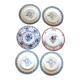 6 flat plates La Lorraine Salins Gien English Indies