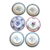 6 flat plates La Lorraine Salins Gien English Indies