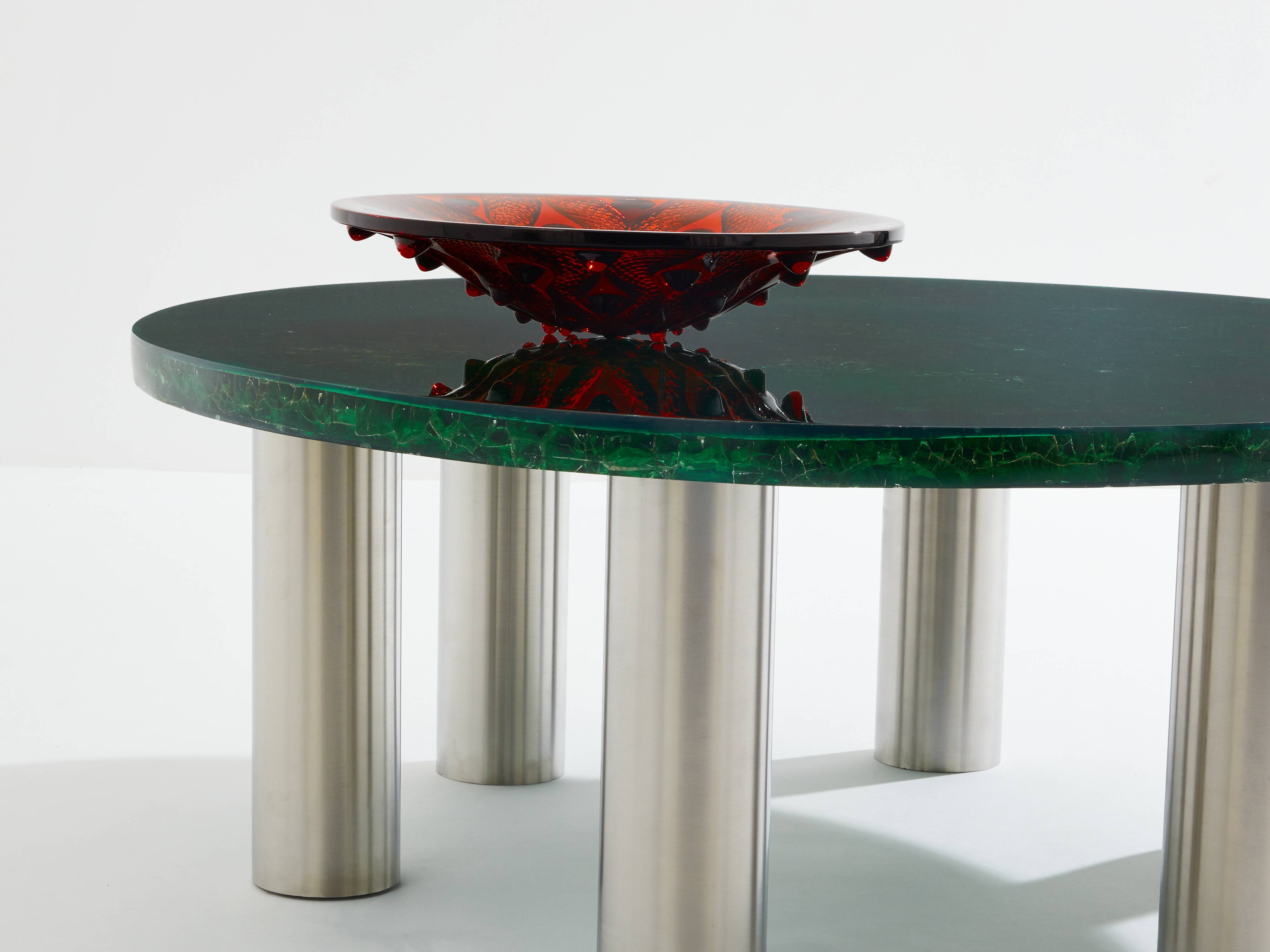 Marie-Claude De Fouquières coffee table fractal resin 1970