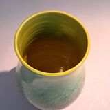 Multicoloured ceramic vase by Accolay, signed 1950/1960.