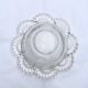 Glass salad bowl with beaded rim, 1900, Art Deco glass salad bowl in the shape of a flower