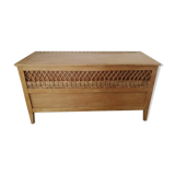 Coffre en rotin vintage