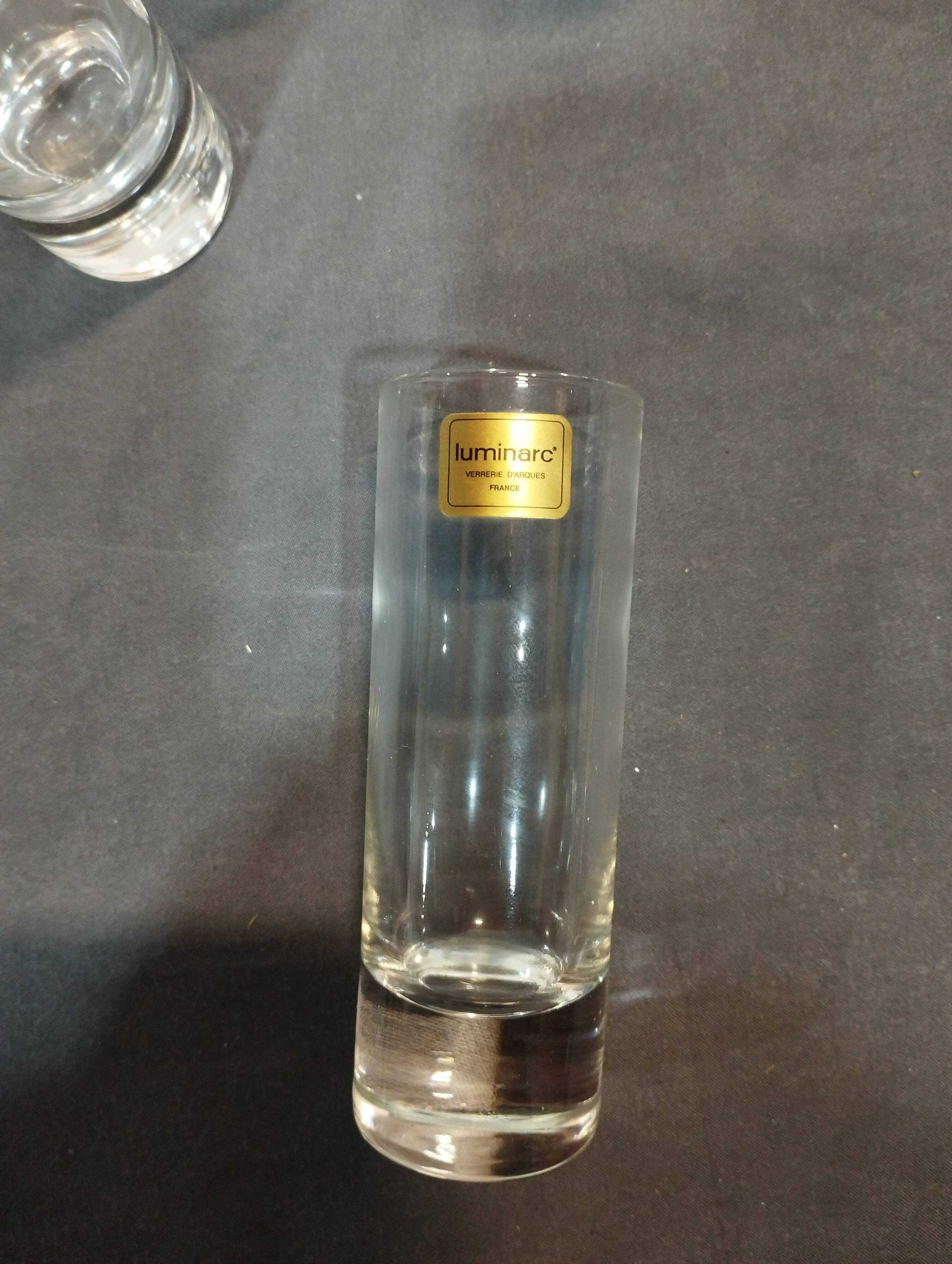 vintage: set of 6 liqueur (or digestive) glasses in Arques Luminarc glass