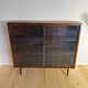 Vintage rosewood library with sliding glass doors – mid-century Scandinavian design