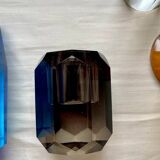 4 designer candle holders in colored glass