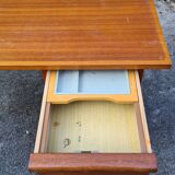 Bureau en bois pieds compas années 60
