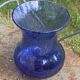 Roman vase in Persian blue blown glass, vintage Biot glassware