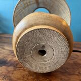 Table lamp with solid wood base, manual work