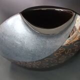 Steuler black ceramic geometric vase