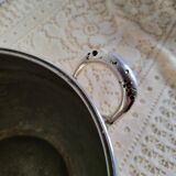 Silver-plated metal planter pot