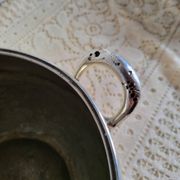 Silver-plated metal planter pot