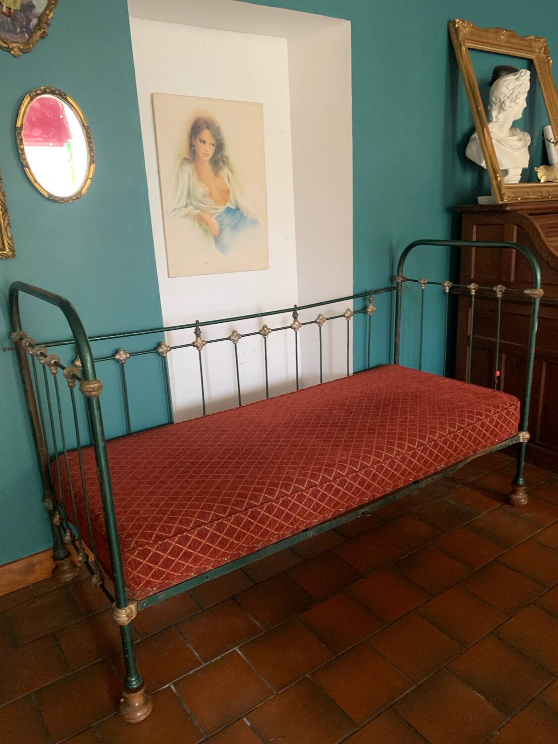 Vintage wrought iron bench